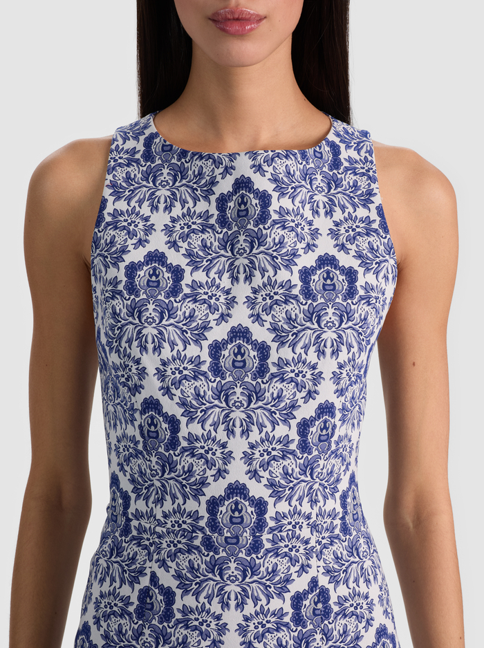 EVA MINI DRESS - OFF WHITE/TWILIGHT BLUE MULTI image 1 - ALICE + OLIVIA