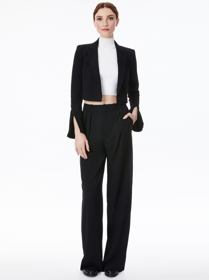 BREANN PRINTED BLAZER - BLACK image 2 - ALICE + OLIVIA