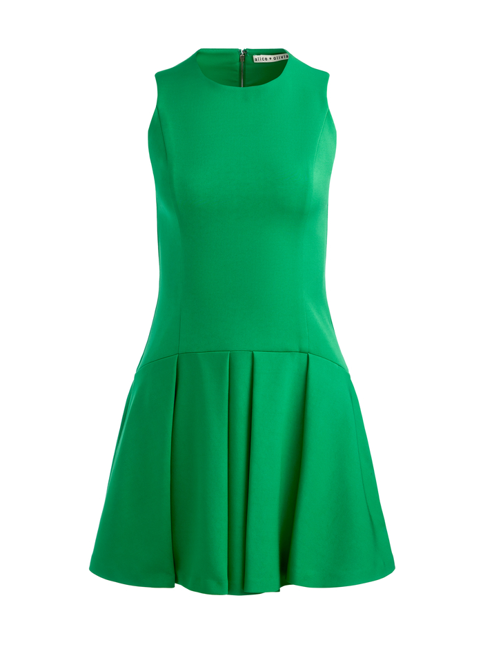ADLEY DROP WAIST MINI DRESS - LIGHT EMERALD image 5 - Alice And Olivia