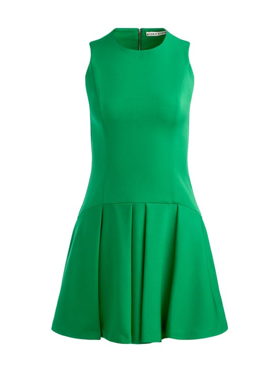 LIGHT EMERALD-ADLEY DROP WAIST MINI DRESS