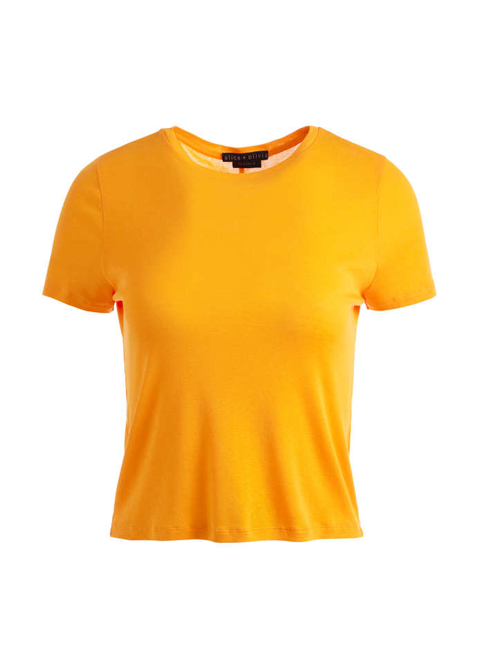 CINDY CROPPED TEE - TANGERINE image 5 - Alice And Olivia