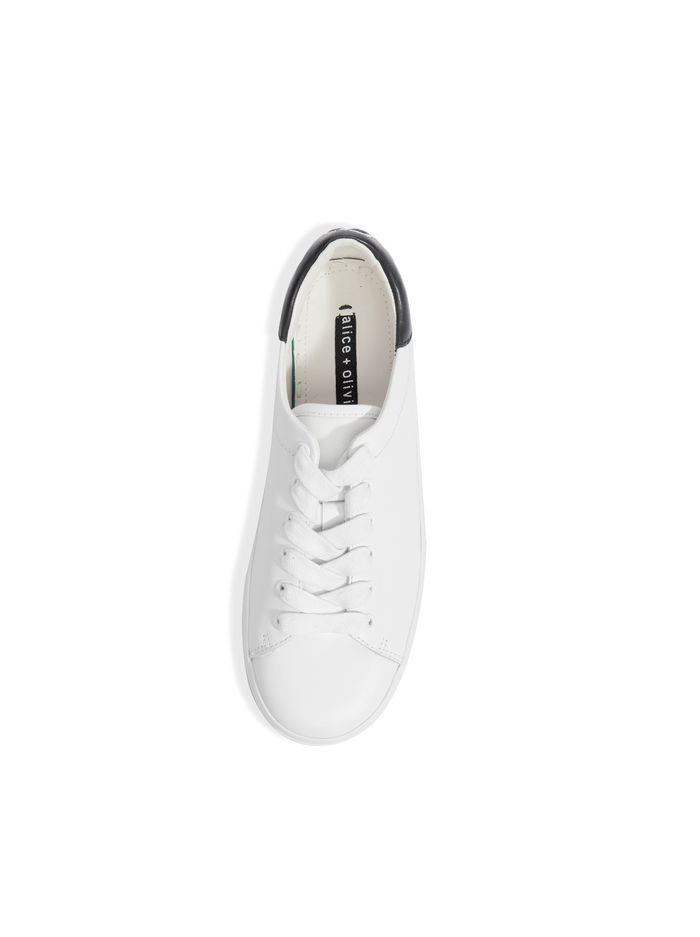 EZRA SNEAKER - PURE WHITE/BLACK image 2 - Alice And Olivia