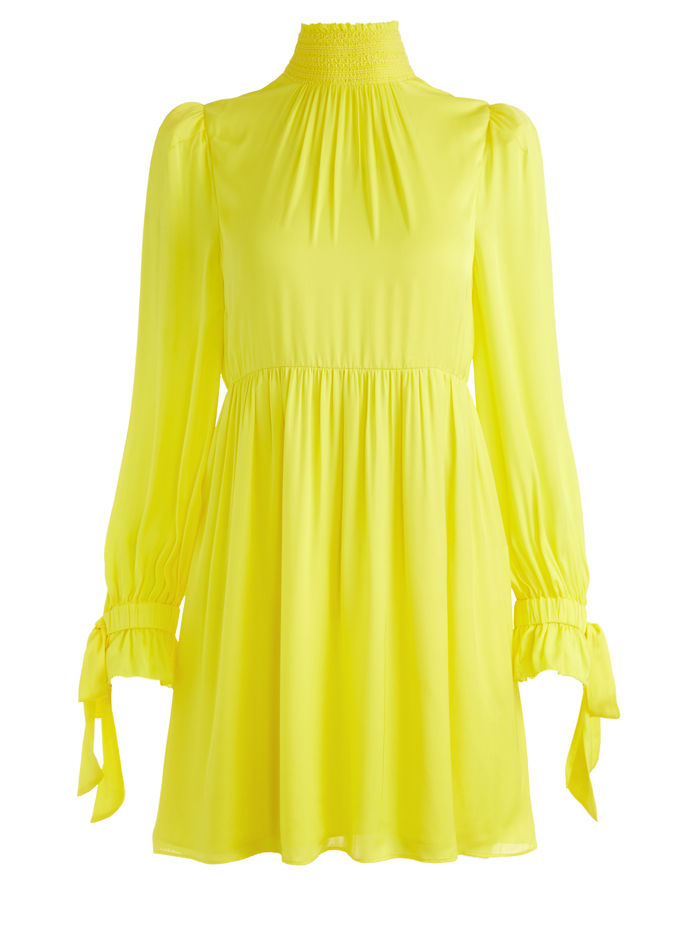 THEA TIE BLOUSON SLEEVE DRESS - CANARY image 5 - Alice And Olivia