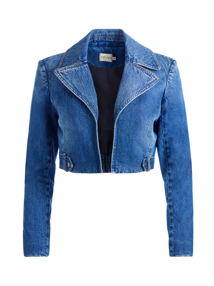 YARDLEY DENIM JACKET - LOLA BLUE image 5 - Alice And Olivia