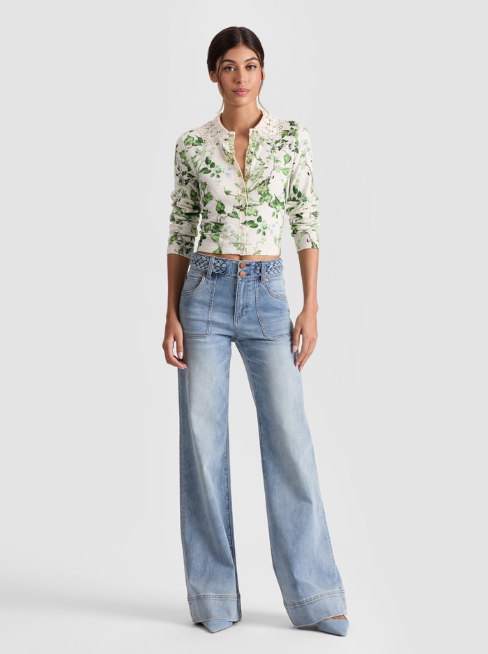 CARSON COLLARED CARDIGAN - VINEYARD image 1 - Alice And Olivia