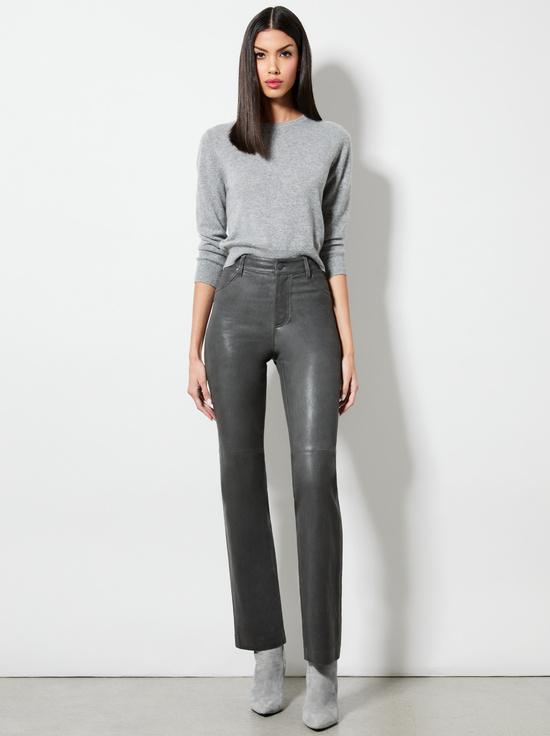 CHARCOAL-AMAZING LEATHER PANT