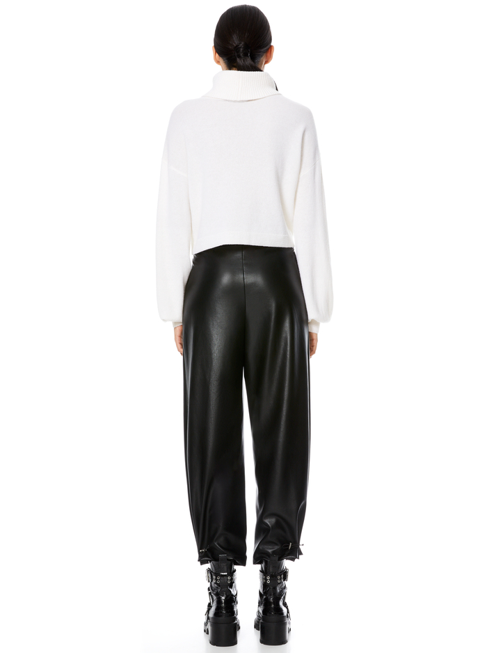 PARIS VEGAN LEATHER TOGGLE JOGGER - BLACK image 1 - Alice And Olivia