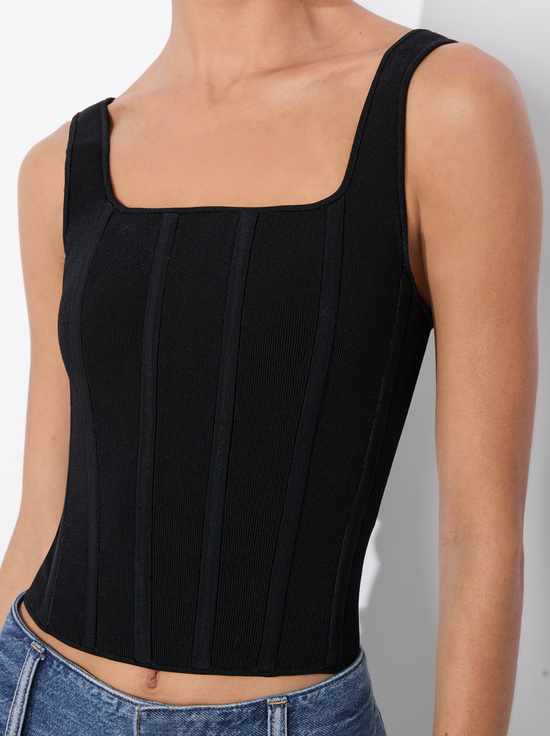 BLACK-SARIAH CORSET TANK