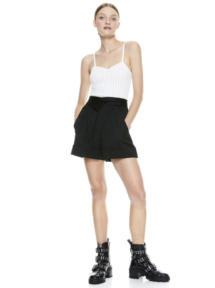 CHAD ASYMMETRICAL SHORT - BLACK image 2 - Alice And Olivia