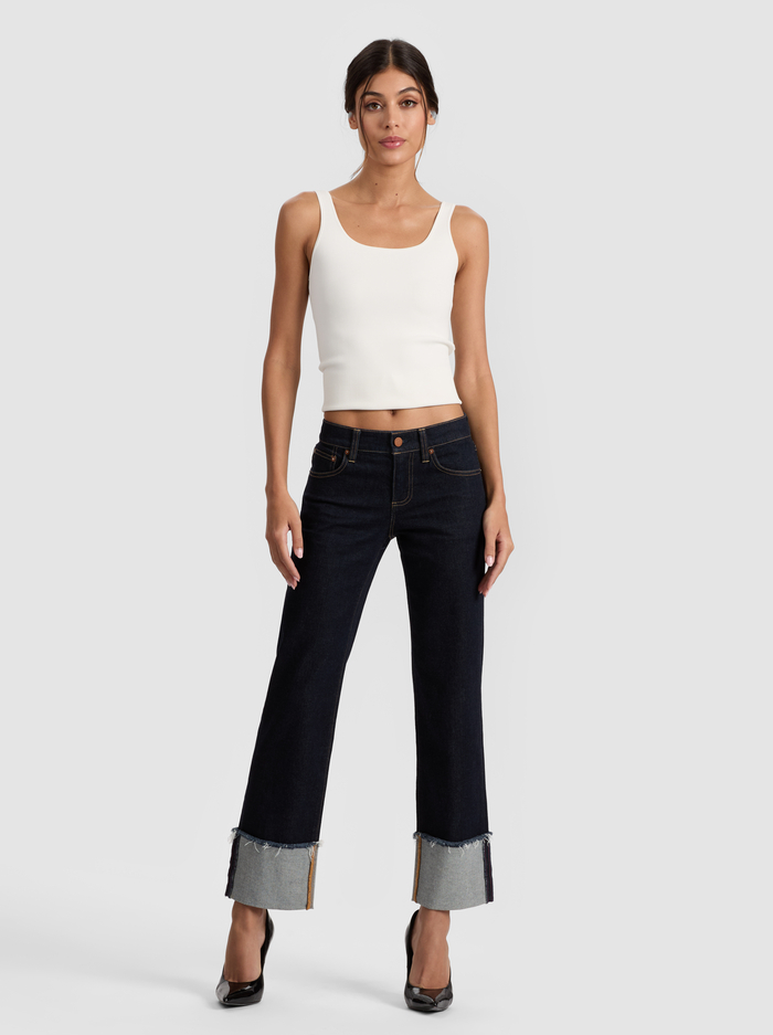 ABILENE CUFFED JEAN - DARK RINSE image 1 - Alice And Olivia