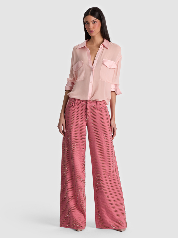 AMAZING EMBELLISHED JEAN - DEEP ROSE/ROSE GOLD image 4 - ALICE + OLIVIA