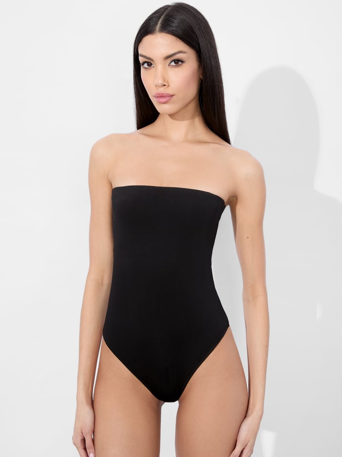 NAOMI STRAPLESS BODYSUIT - BLACK - Alice And Olivia