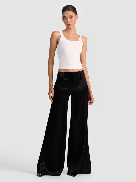 BLACK-OLIVIA SATIN WIDE LEG PANT