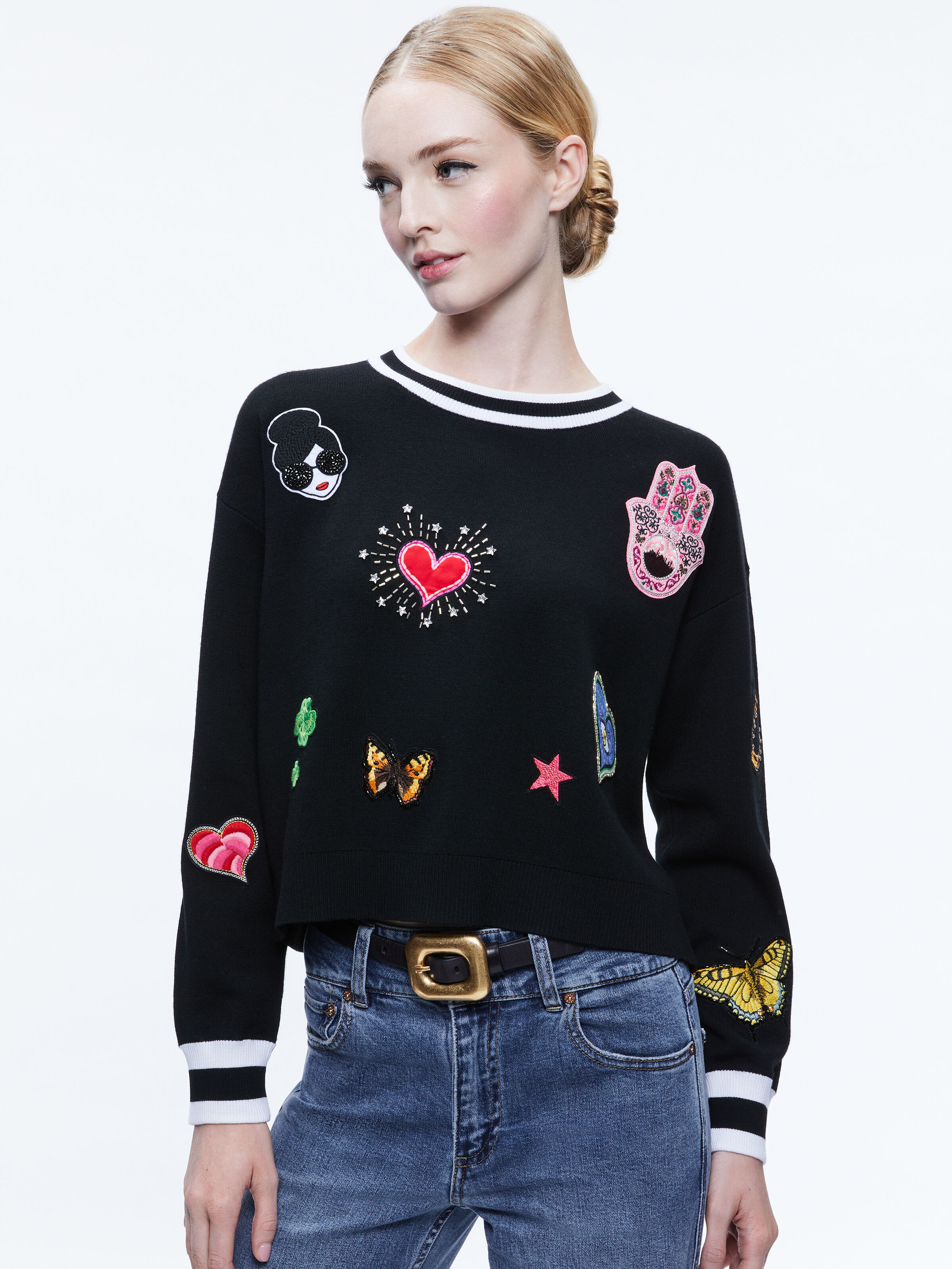 Alice and olivia black sweater clearance