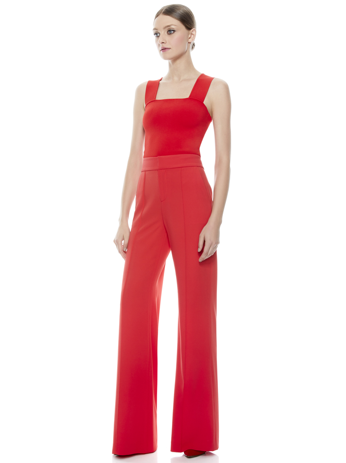 DYLAN HW WIDE LEG PANT - BRIGHT POPPY image 5 - Alice And Olivia