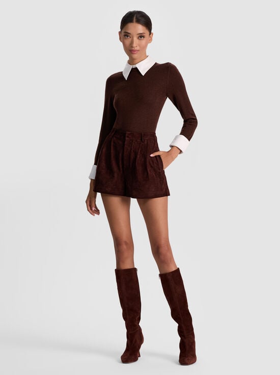 DARK CHOCOLATE-CONRY SUEDE SHORT