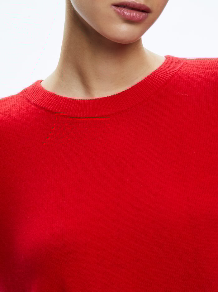 ANGIE PULLOVER - BRIGHT RUBY image 3 - Alice And Olivia