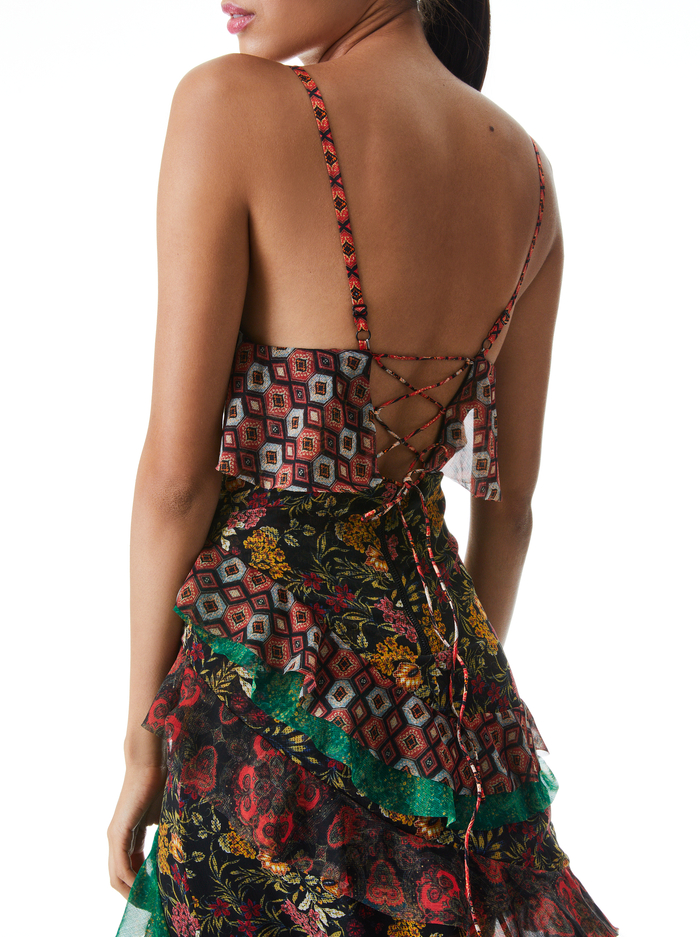 LAVERNE LACE BACK GOWN - NOMAD MULTI image 3 - Alice And Olivia