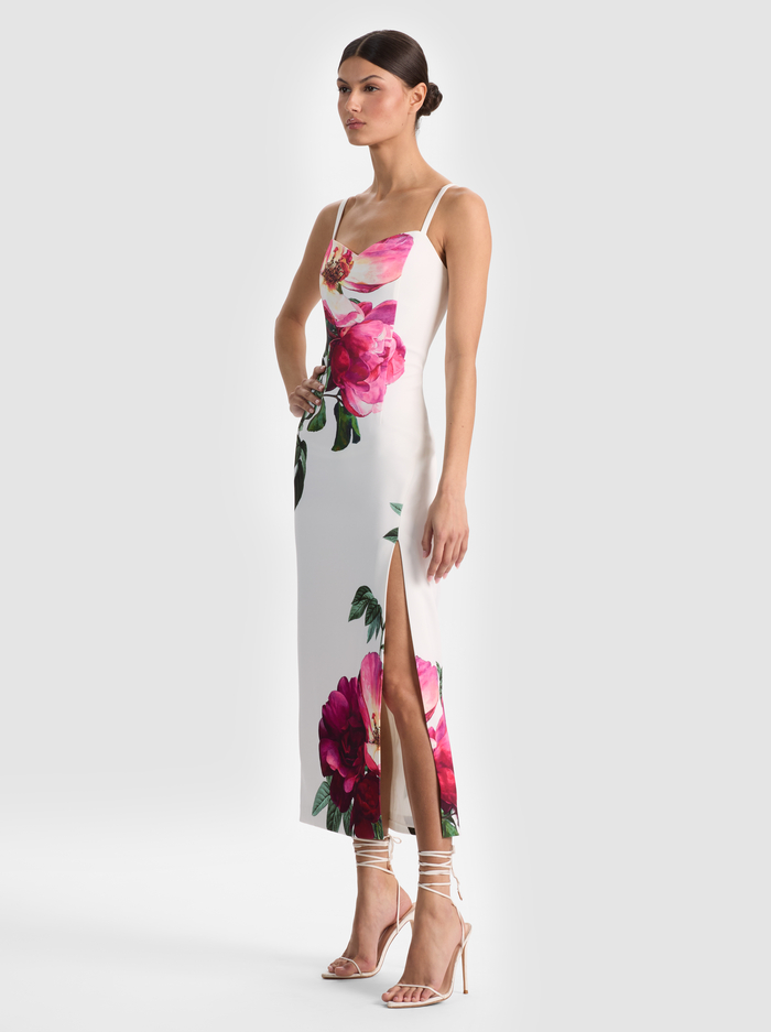 NINA MIDI DRESS - EMPRESS BLOOM OFF WHITE image 4 - ALICE + OLIVIA