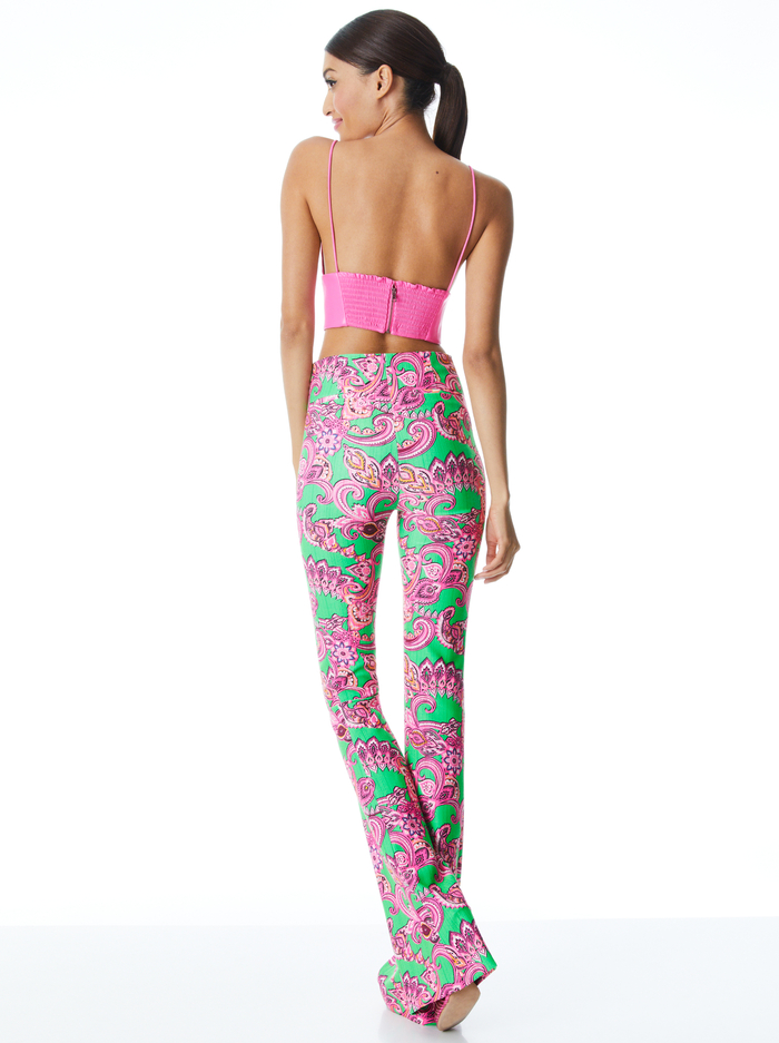 TEENY FLARE PANT - SPRING PAISLEY GARDEN GREEN image 1 - Alice And Olivia