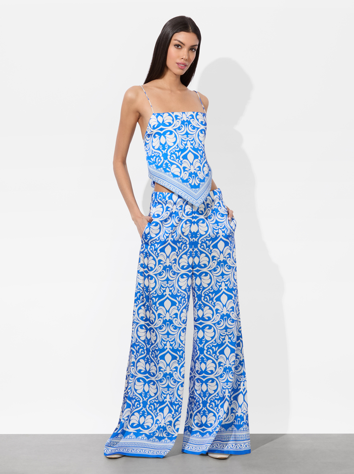 KEEGAN PULL ON WIDE LEG PANT - SOIREE TRUE BLUE image 1 - Alice And Olivia