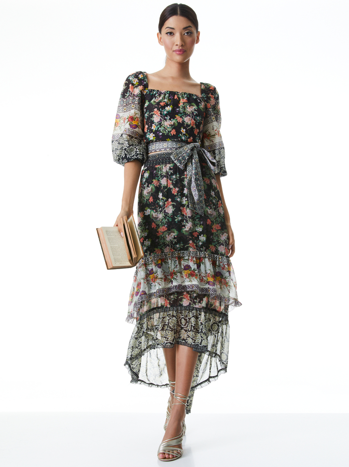 CARALIE HIGH LOW SKIRT - DREAM CASTLE MULTI image 2 - Alice And Olivia