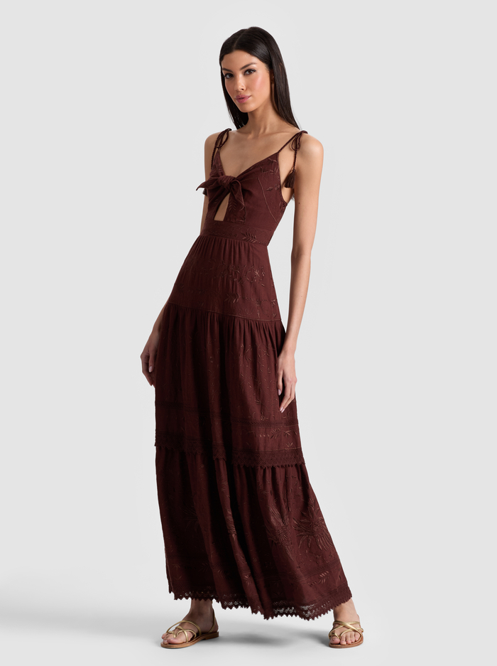 MINKA MAXI DRESS - MOCHA image 4 - Alice And Olivia