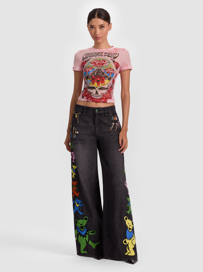 A+O X GRATEFUL DEAD TESS TEE - STATIC TIE DYE image 2 - Alice And Olivia