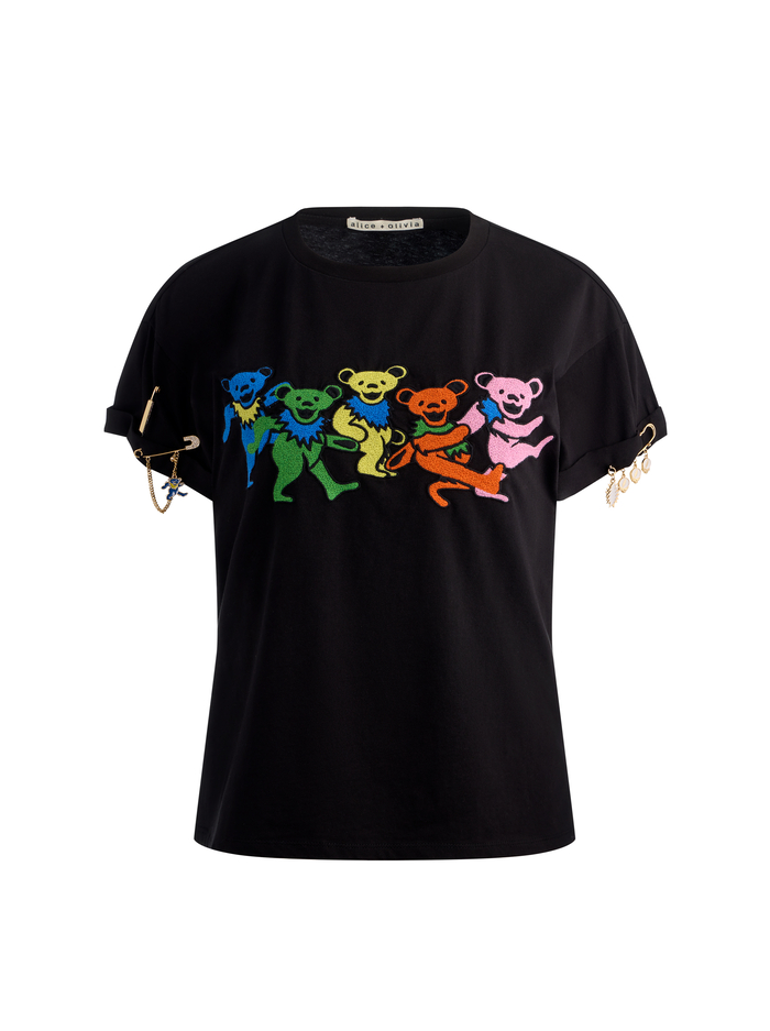 A+O X GRATEFUL DEAD EVAN TEE - GRATEFUL BEARS BLACK image 6 - Alice And Olivia