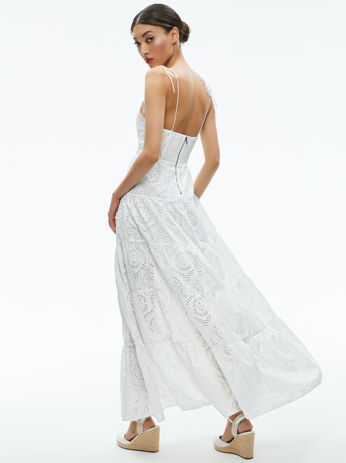 SHANTELLA TIERED BUTTON FRONT MAXI DRESS - OFF WHITE image 2 - Alice And Olivia