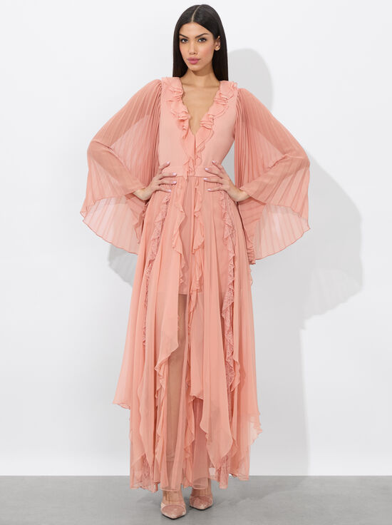 ROSE TAN-DAY SUNBURST SLEEVE MAXI DRESS