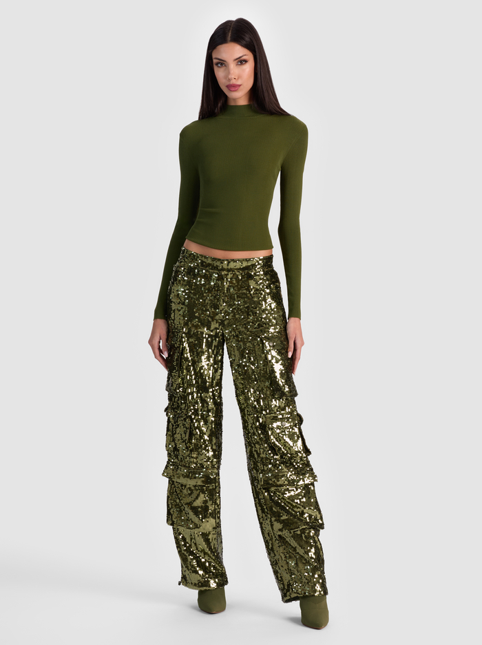 ROBERTA RIBBED TURTLENECK - DARK OLIVE image 1 - Alice And Olivia