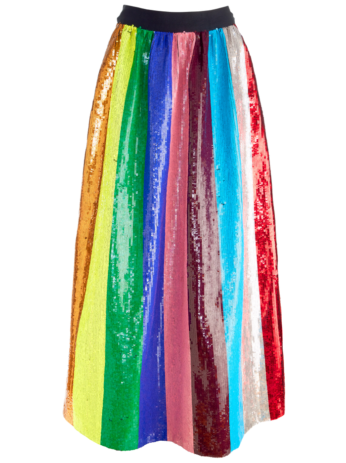 TINA SEQUIN LONG BALL GOWN SKIRT - MULTI image 5 - Alice And Olivia