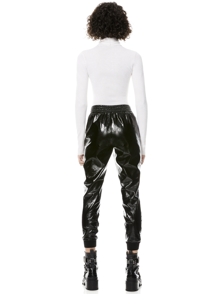 TOKYO VEGAN LEATHER JOGGER - BLACK image 1 - Alice And Olivia