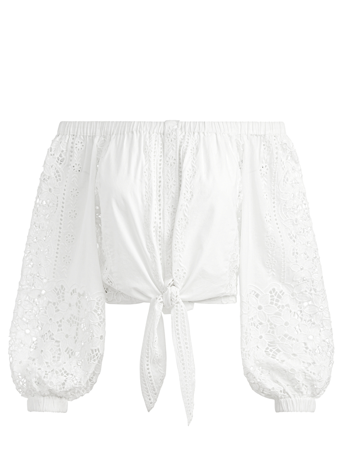 IVY OFF THE SHOULDER CROPPED TOP - OFF WHITE image 5 - Alice And Olivia