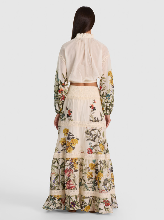 DESERT SPRIGS VANILLA-CASSIE EMBROIDERED BLOUSE