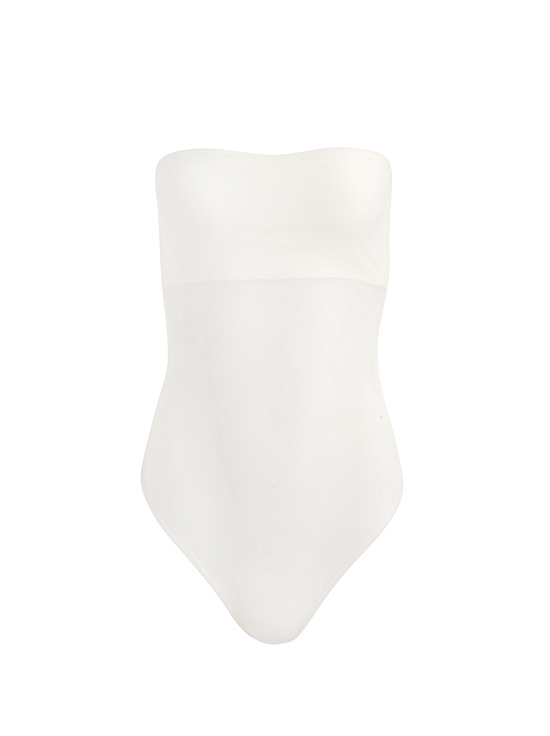 OFF WHITE-BANDEAU STRAPLESS BODYSUIT
