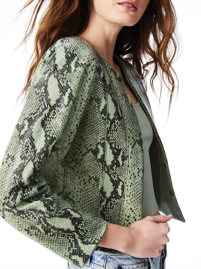 KIDMAN LEATHER JACKET - SAGE image 3 - Alice And Olivia