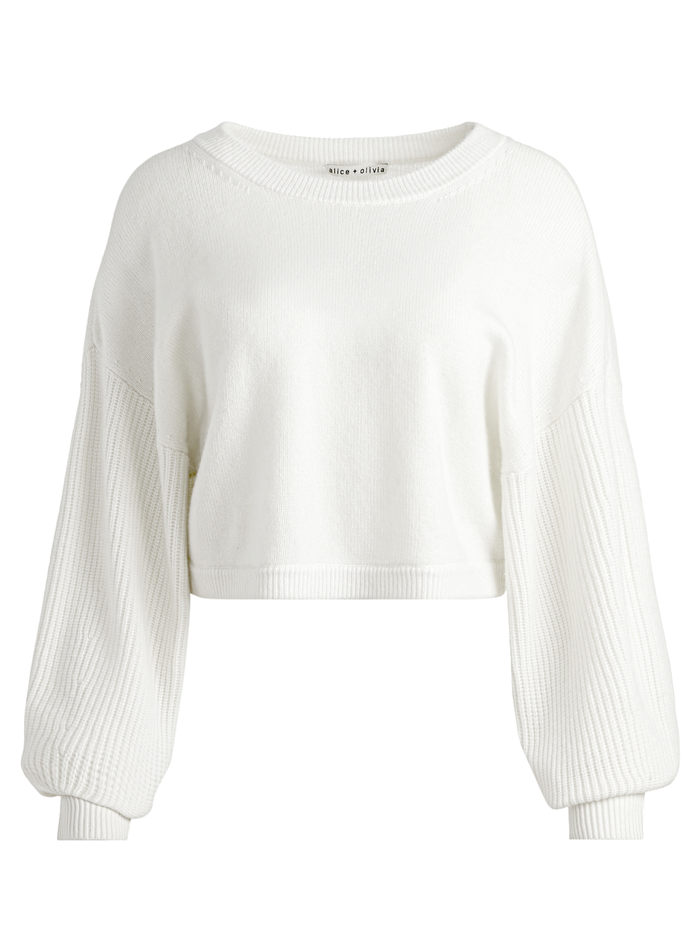 POSEY CREWNECK SWEATER - ECRU image 5 - Alice And Olivia