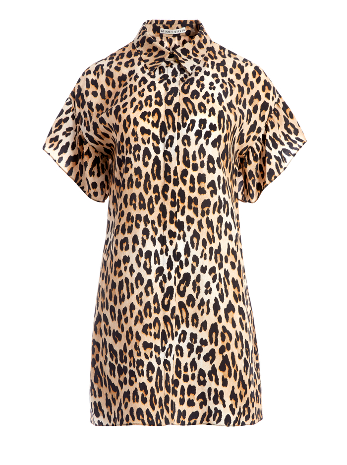 JUDE LEOPARD MINI DRESS - SPOTTED LEOPARD MULTI image 5 - Alice And Olivia