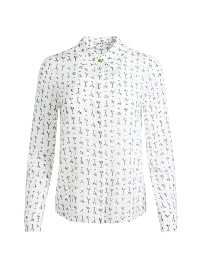 WILLA SILK BLOUSE - MARTINI CHIC OFF WHITE image 5 - Alice And Olivia