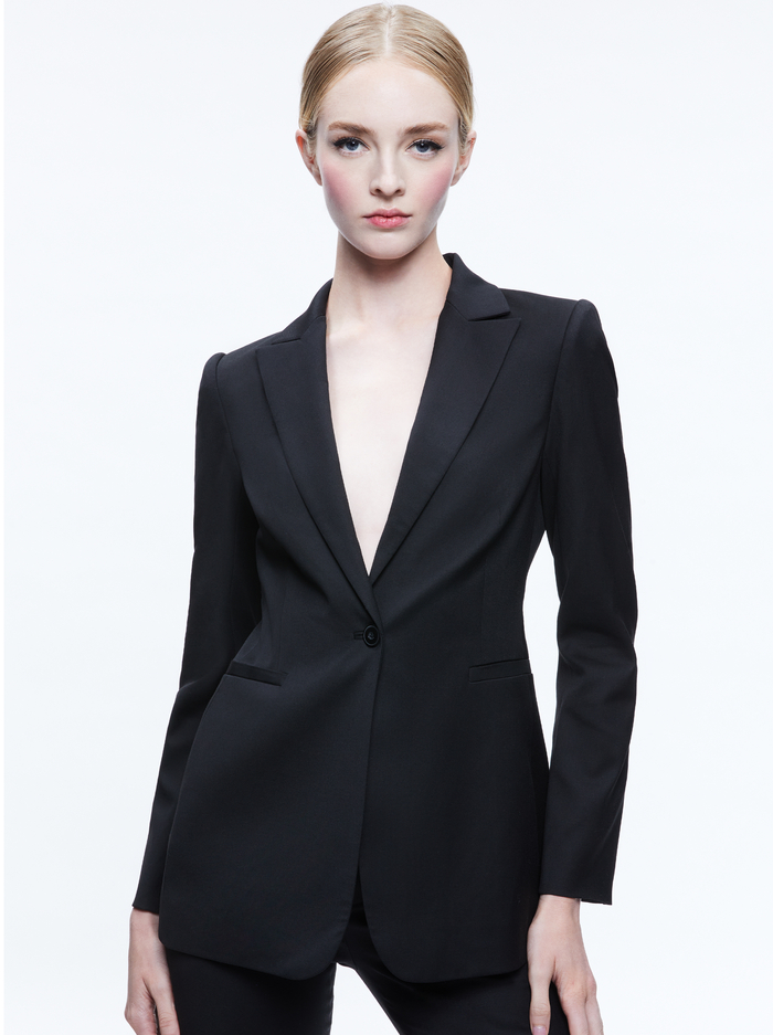 BREANN FITTED BLAZER - BLACK - Alice And Olivia