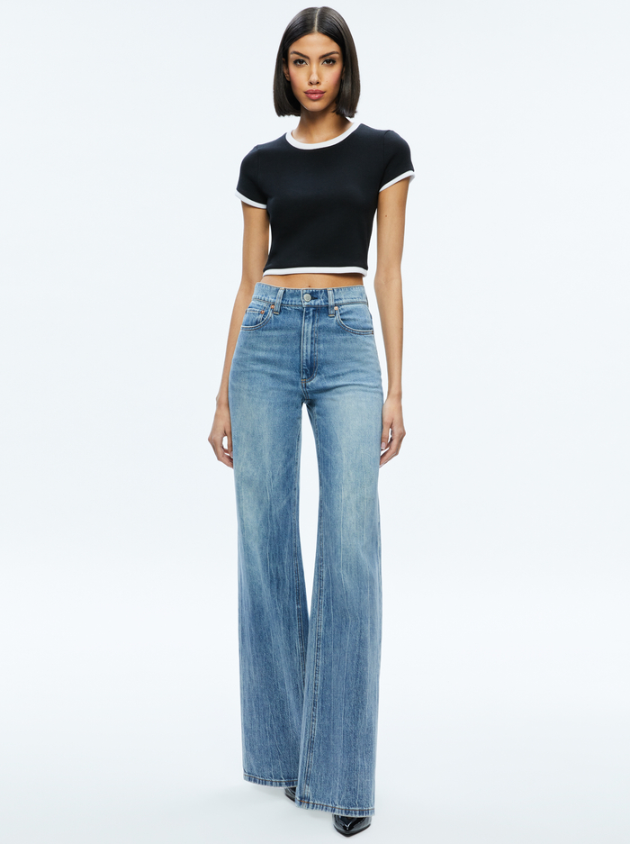 BABY TEE - BLACK/OFF WHITE image 4 - Alice And Olivia