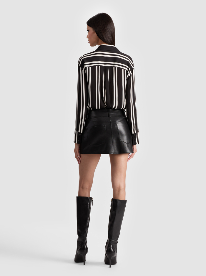 LAIKA VEGAN SKIRT - BLACK image 2 - Alice And Olivia