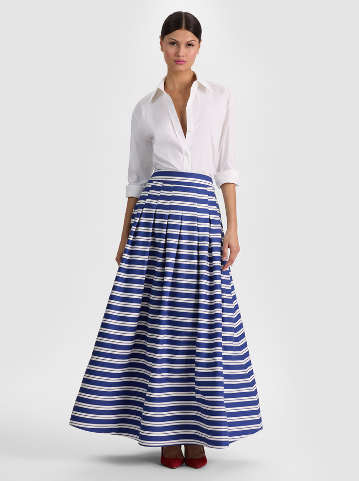 HANA MAXI SKIRT - METRO STRIPE TWILIGHT BLUE image 1 - ALICE + OLIVIA