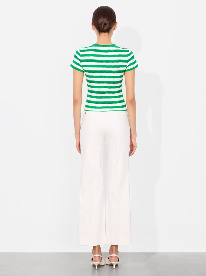 TESS TEE - PAINTED STRIPE LT EMERALD image 2 - Alice And Olivia