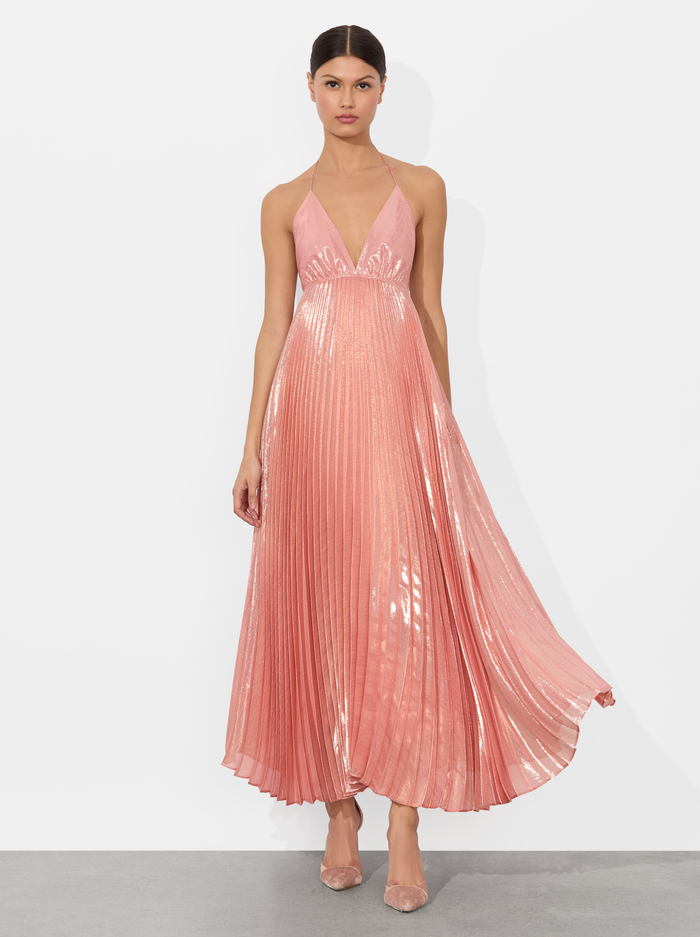 ADALYN HALTER MAXI DRESS - DUSTY ROSE image 4 - Alice And Olivia