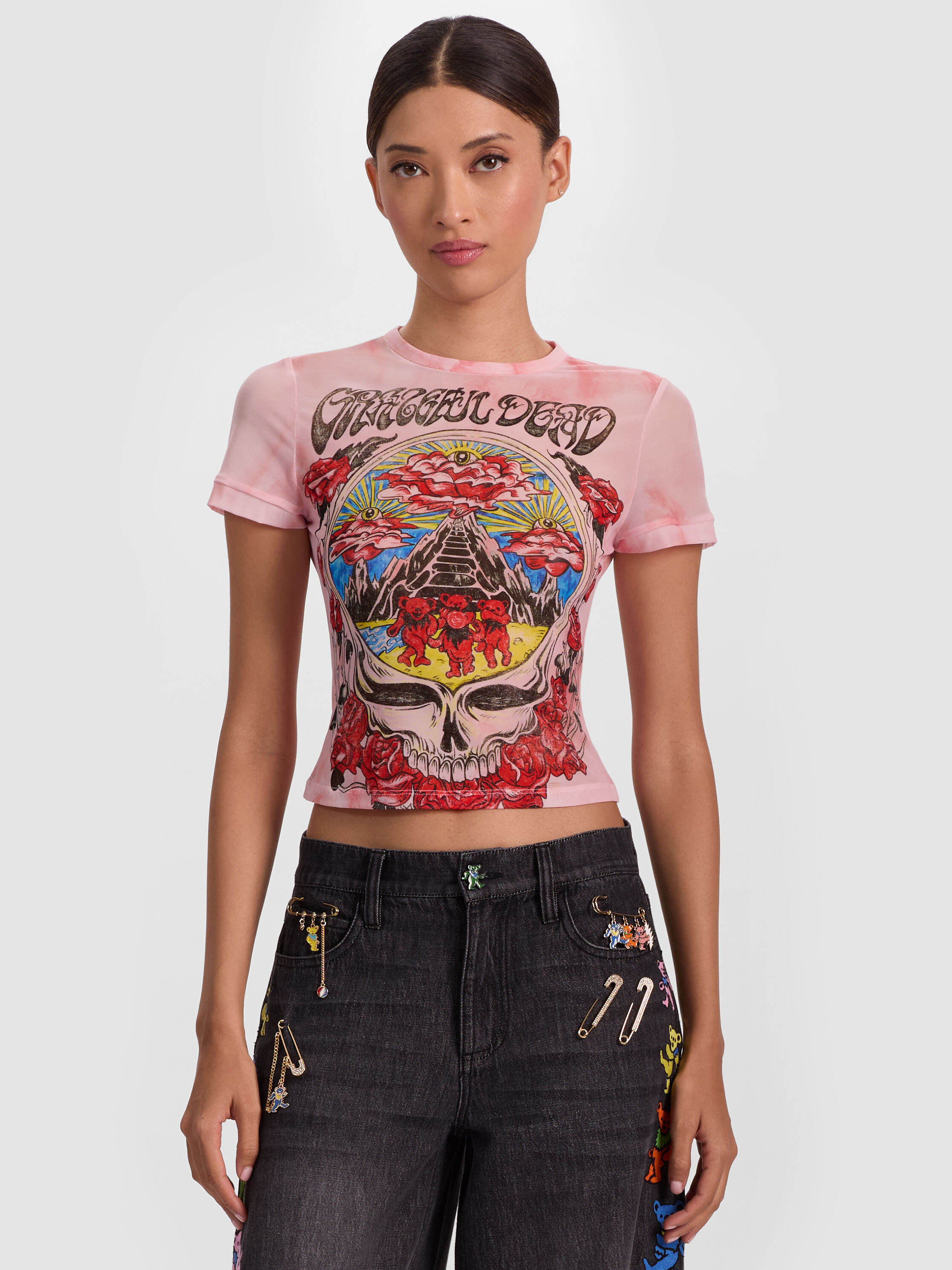 A+o X Grateful Dead Delaina Top In Amplify Tie Dye | Alice + Olivia