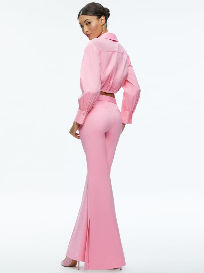 DANETTE HIGH RISE FLARE SLIT TROUSER - CHERRY BLOSSOM image 1 - Alice And Olivia