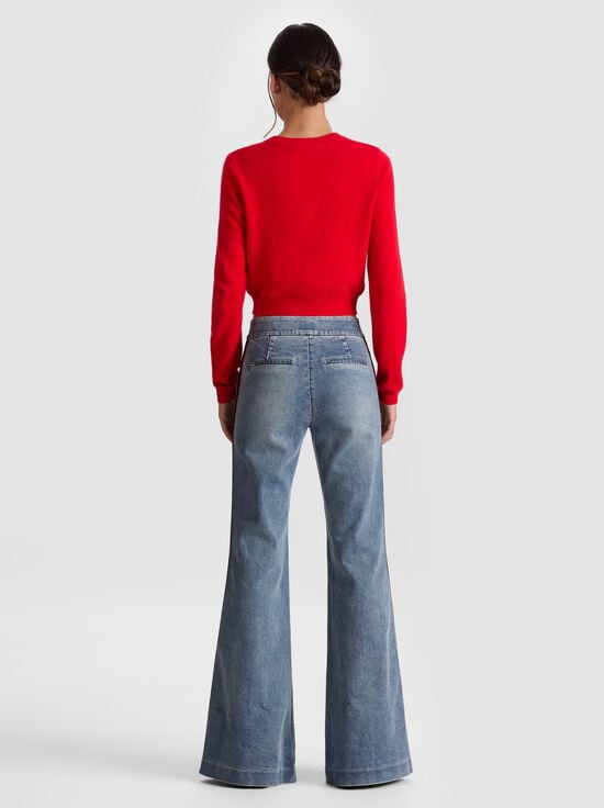 BRIGHT RUBY-DOLLIE CASHMERE CARDIGAN